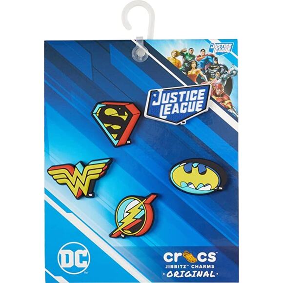 Crocs Jibbitz Limited Edition Justice League 5 Pack Superhero Shoe Charms - Picture 1 of 3